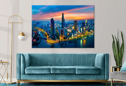 Saigon City at Twilight Vietnam Wall Art Decor 100% Australian Made - Bella Home Decor