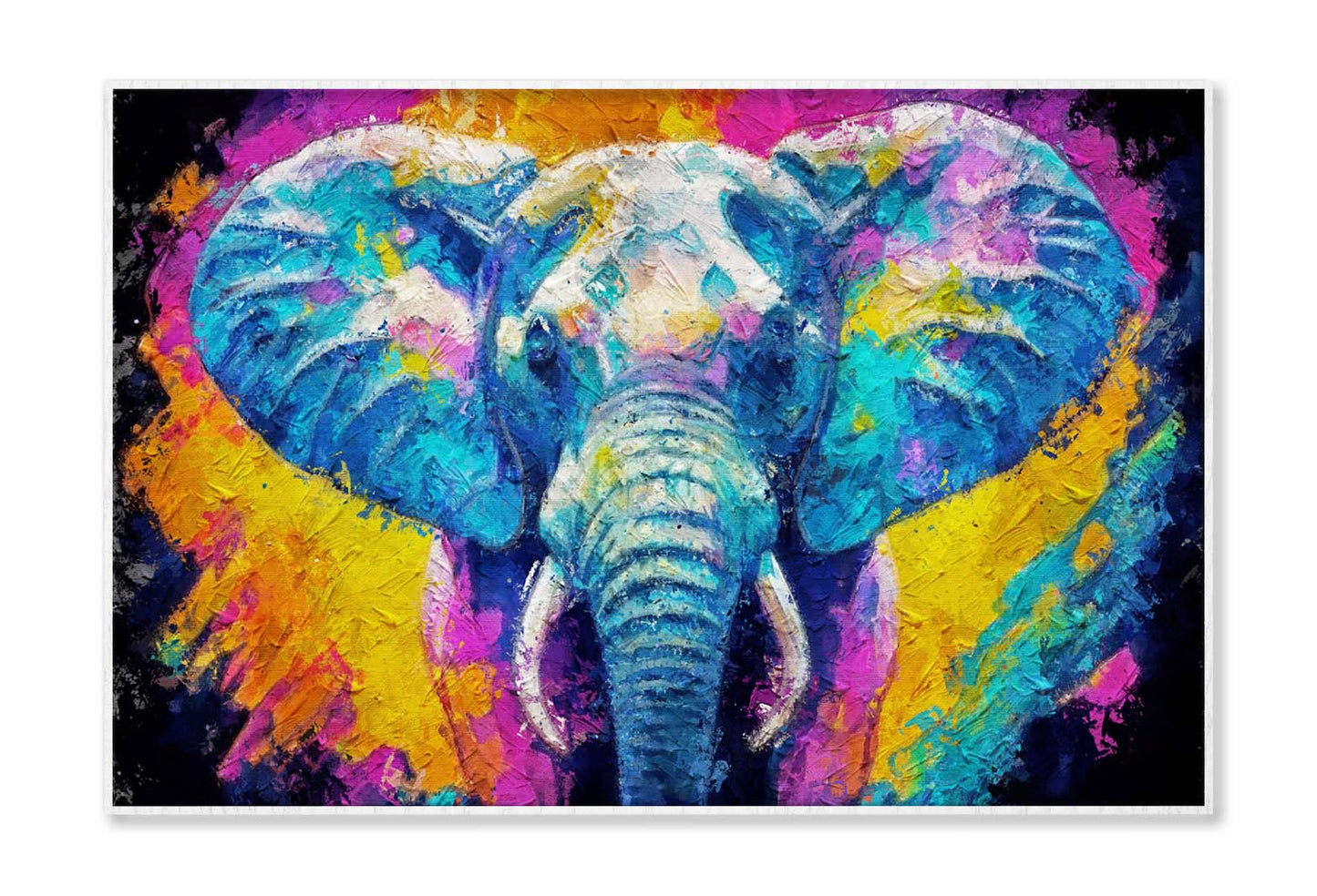 Painting Of Elephant Happy, Animal Wall Art Limited Edition High Quality Print