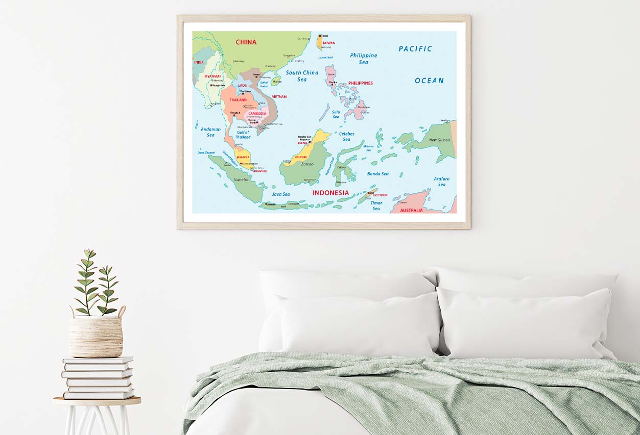 Southeast Asia Map Home Decor Premium Quality Poster Print Choose Your Sizes