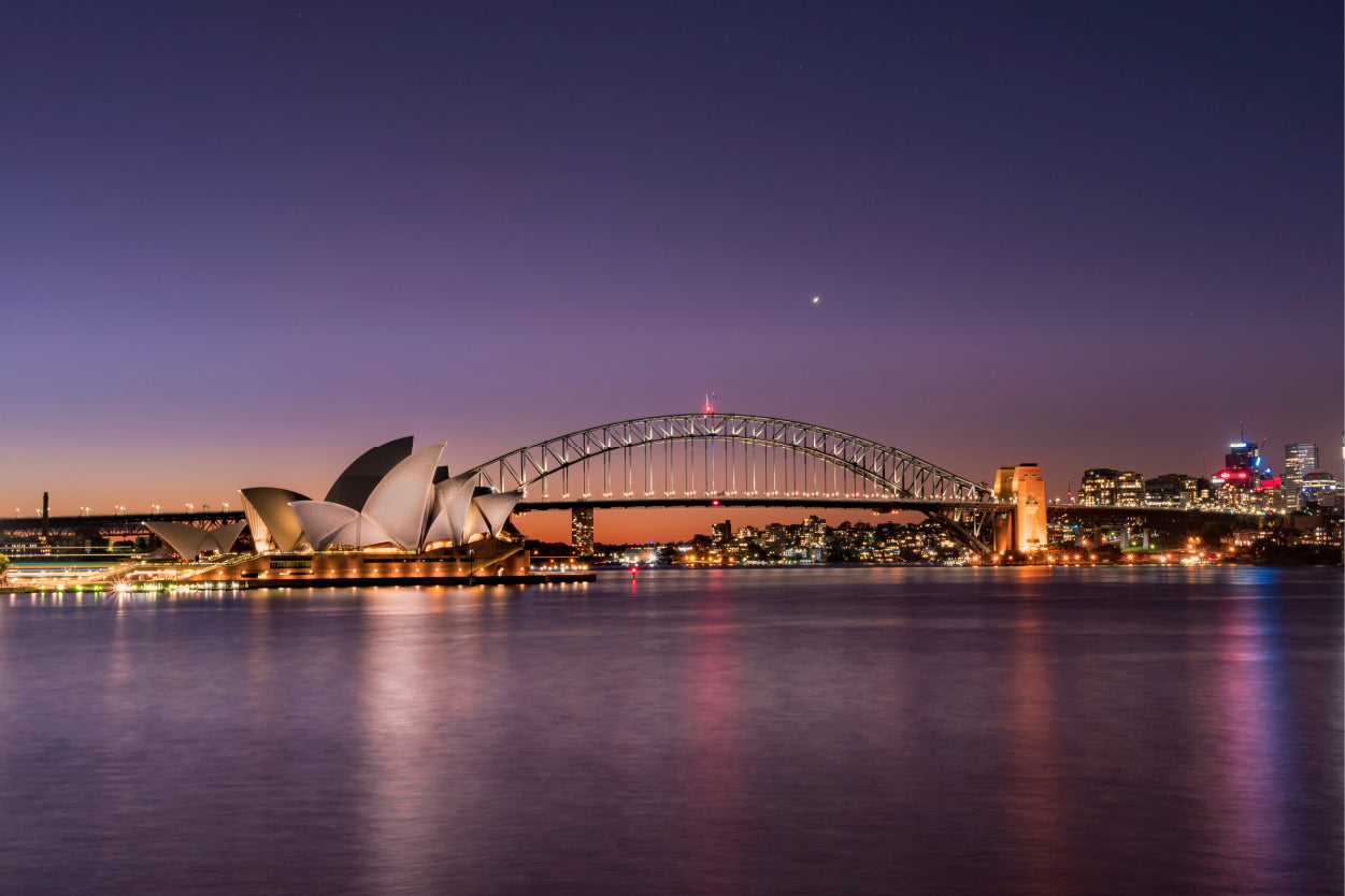 Sydney Opera House and Harbour Bridge Iconic View Wall Art Decor 100% Australian Made