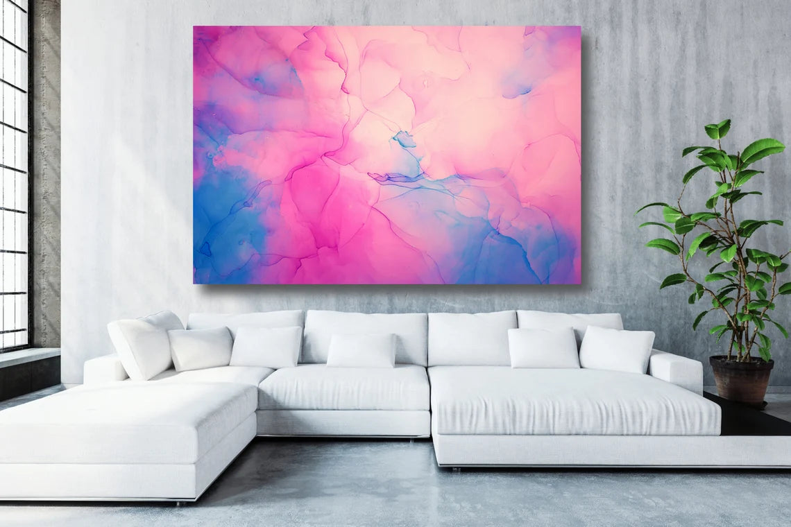 Abstract Alcohol Pink UV Direct Aluminum Print Australian Made Quality