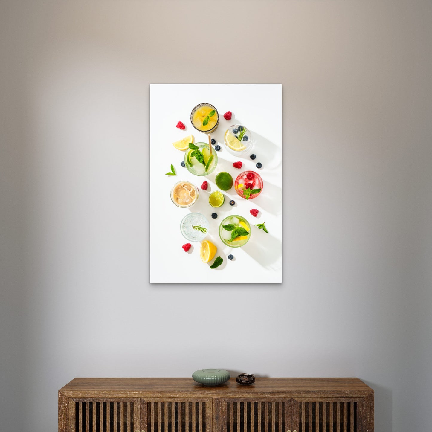 Summer Drinks Colored Cocktails 60x90cm Metal Print Ready to Hang - Bella Home Decor