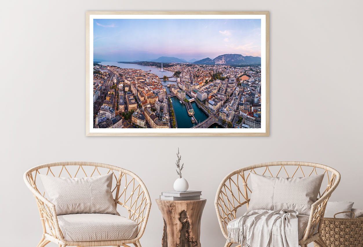 Buildings Of Geneva Switzerland Home Decor Premium Quality Poster Print Choose Your Sizes