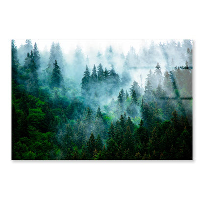 Misty Mountain Landscape Acrylic Glass Print Tempered Glass Wall Art 100% Made in Australia Ready to Hang