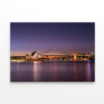 Sydney Opera House and Harbour Bridge Iconic View Wall Art Decor 100% Australian Made