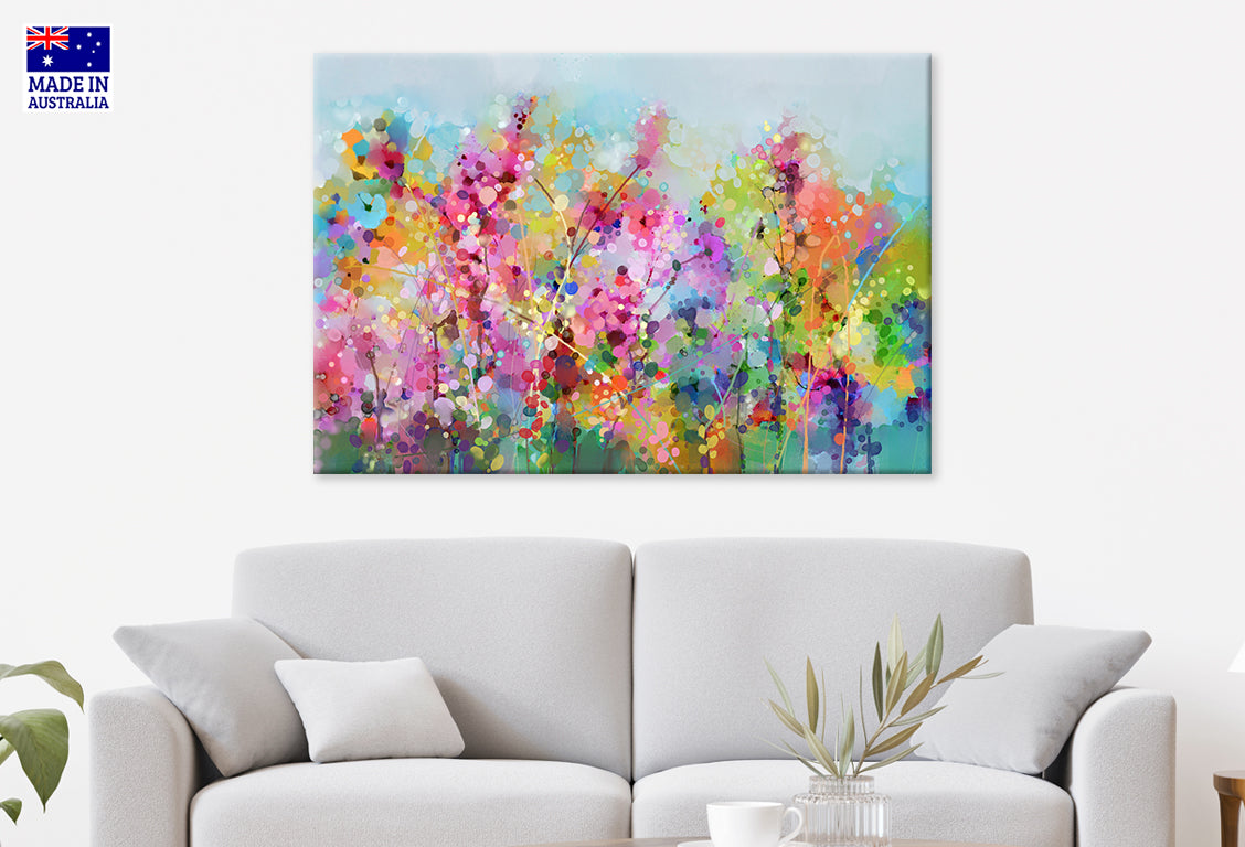 Abstract Watercolor Painting of Spring Flower Wall Art Decor 100% Australian Made