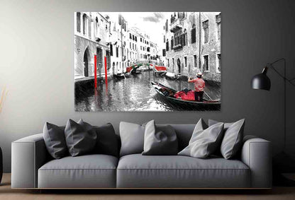 Gondolas on Venice, Sketch Style Wall Art Decor 100% Australian Made - Bella Home Decor