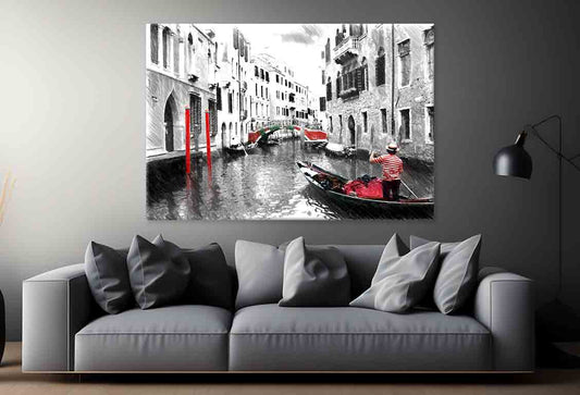 Gondolas on Venice, Sketch Style Wall Art Decor 100% Australian Made - Bella Home Decor