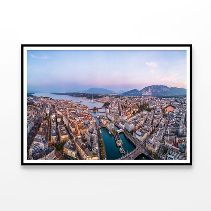 Buildings Of Geneva Switzerland Home Decor Premium Quality Poster Print Choose Your Sizes