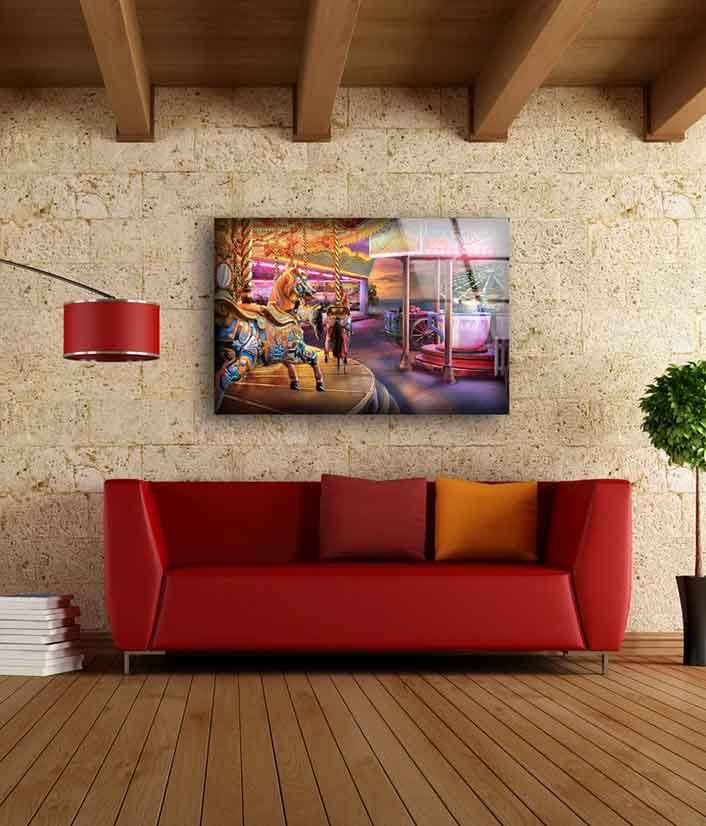 Carousel 3D Painting UV Direct Aluminum Print Australian Made Quality