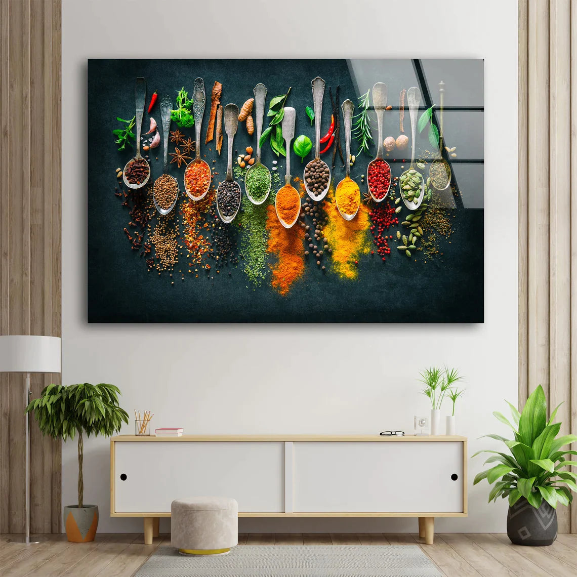 Spices on Spoons UV Direct Aluminum Print Australian Made Quality