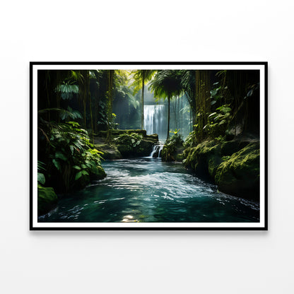 Waterfall in the Forest View Home Decor Premium Quality Poster Print Choose Your Sizes