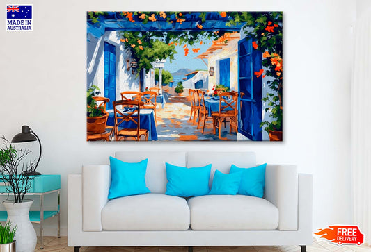 Island Greece Oil Painting Wall Art Limited Edition High Quality Print