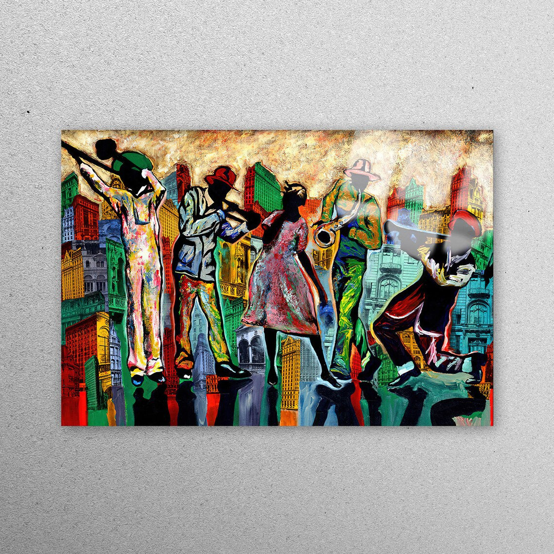 Abstract Jazz Music Acrylic Glass Print Tempered Glass Wall Art 100% Made in Australia Ready to Hang