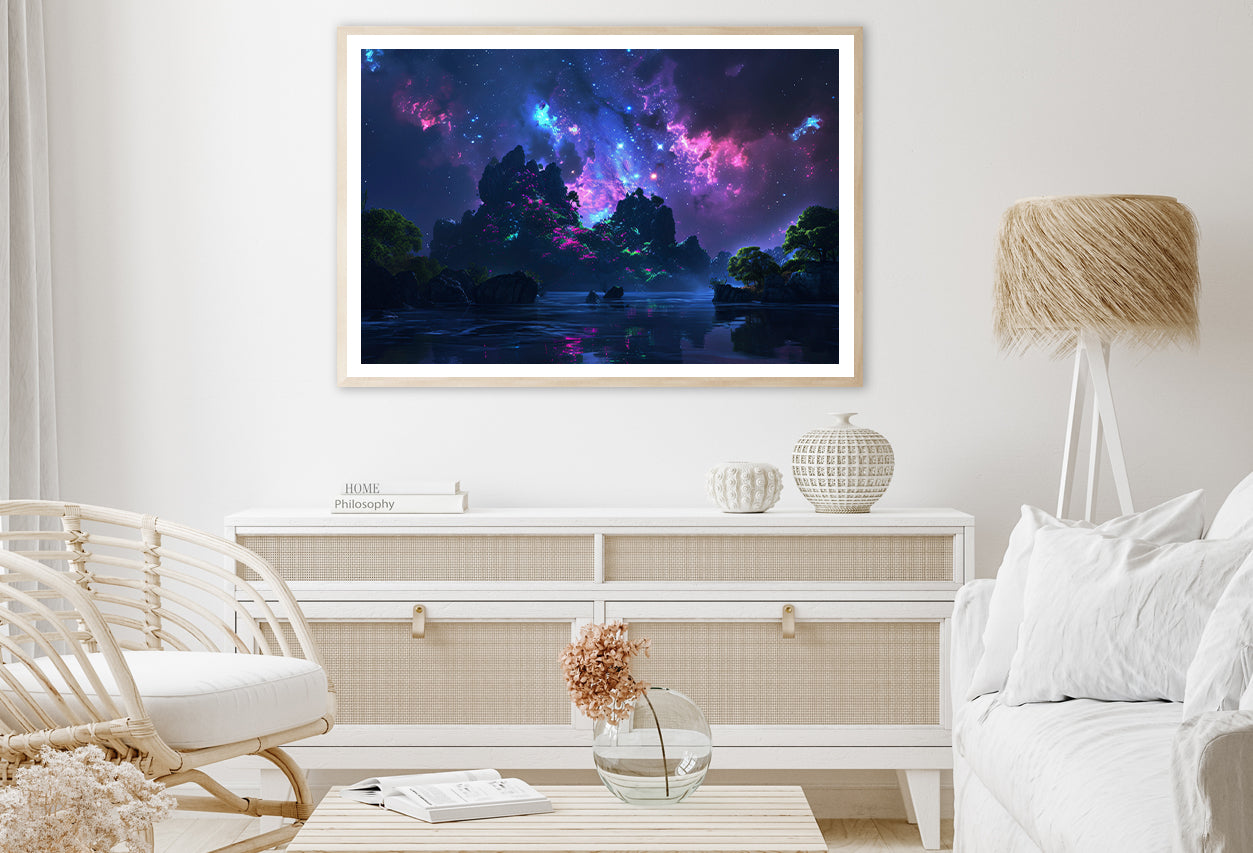 Planets with Moon View Home Decor Premium Quality Poster Print Choose Your Sizes - Bella Home Decor