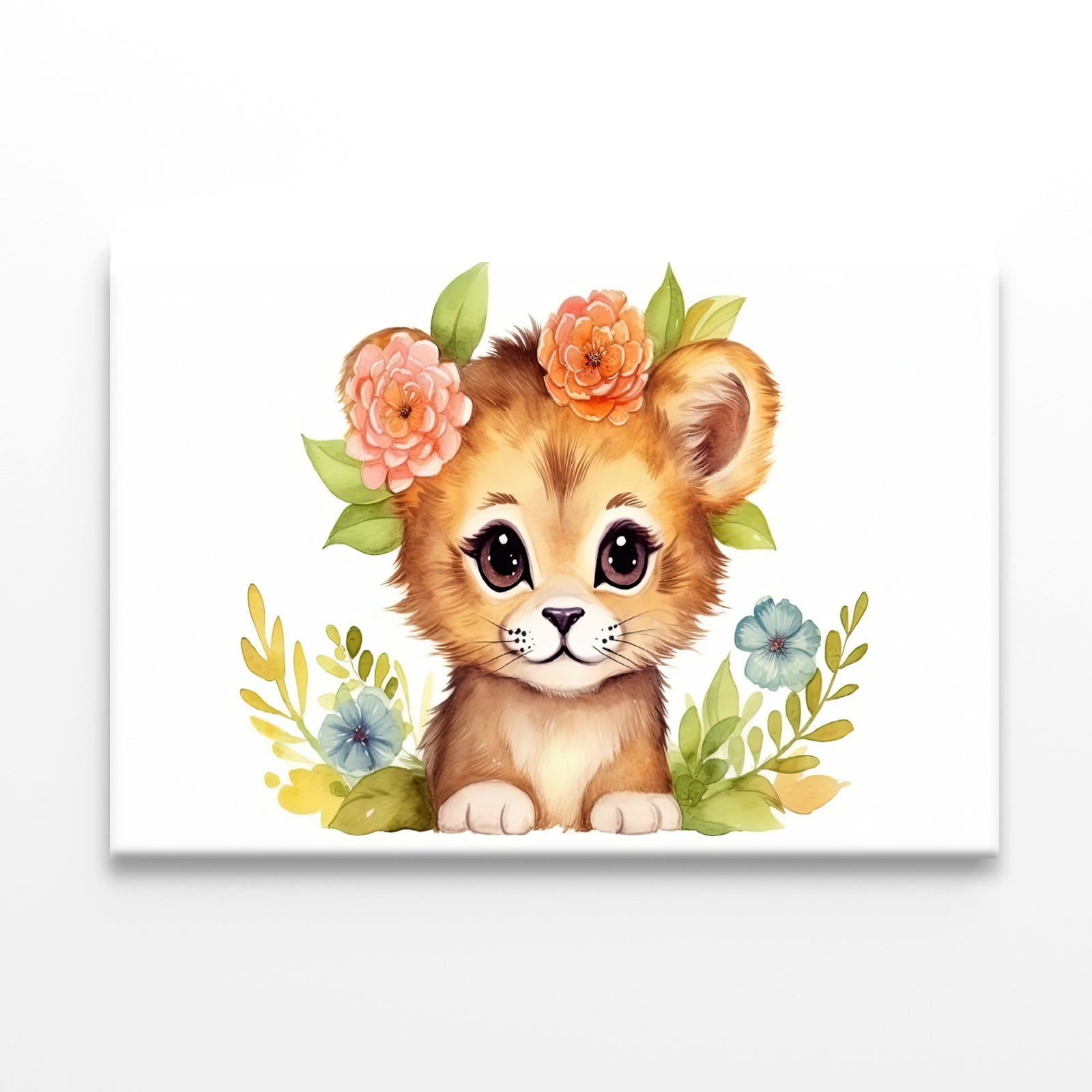 Cartoon Sketch of a Dog with Flowers Print 100% Australian Made - Bella Home Decor