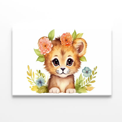 Cartoon Sketch of a Dog with Flowers Print 100% Australian Made - Bella Home Decor
