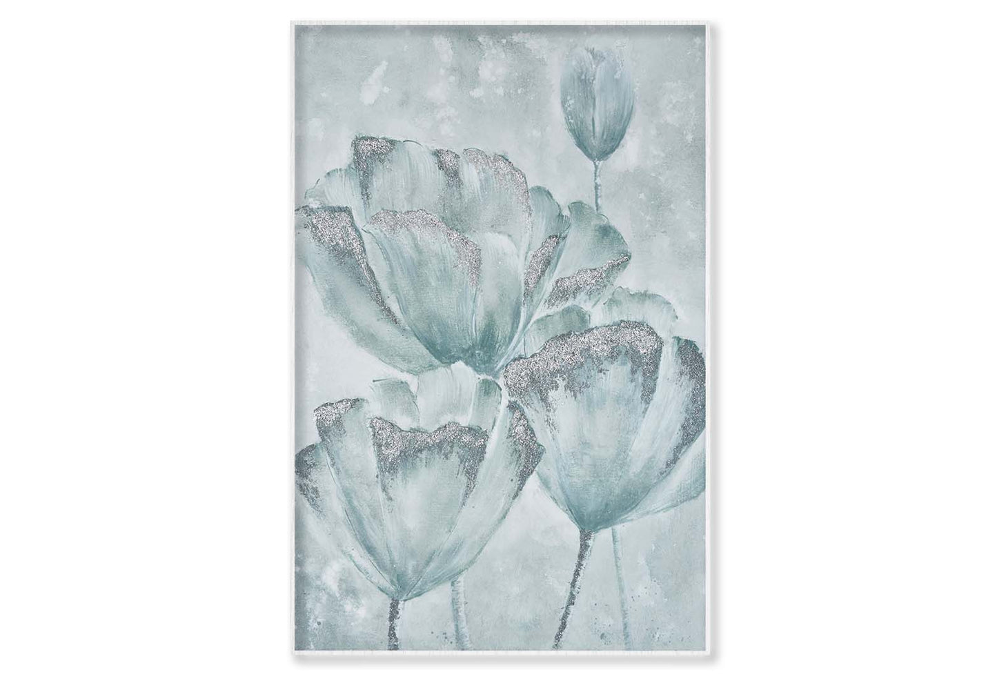 Spring Fresh Flowers, Light Green Wall Art Limited Edition High Quality Print