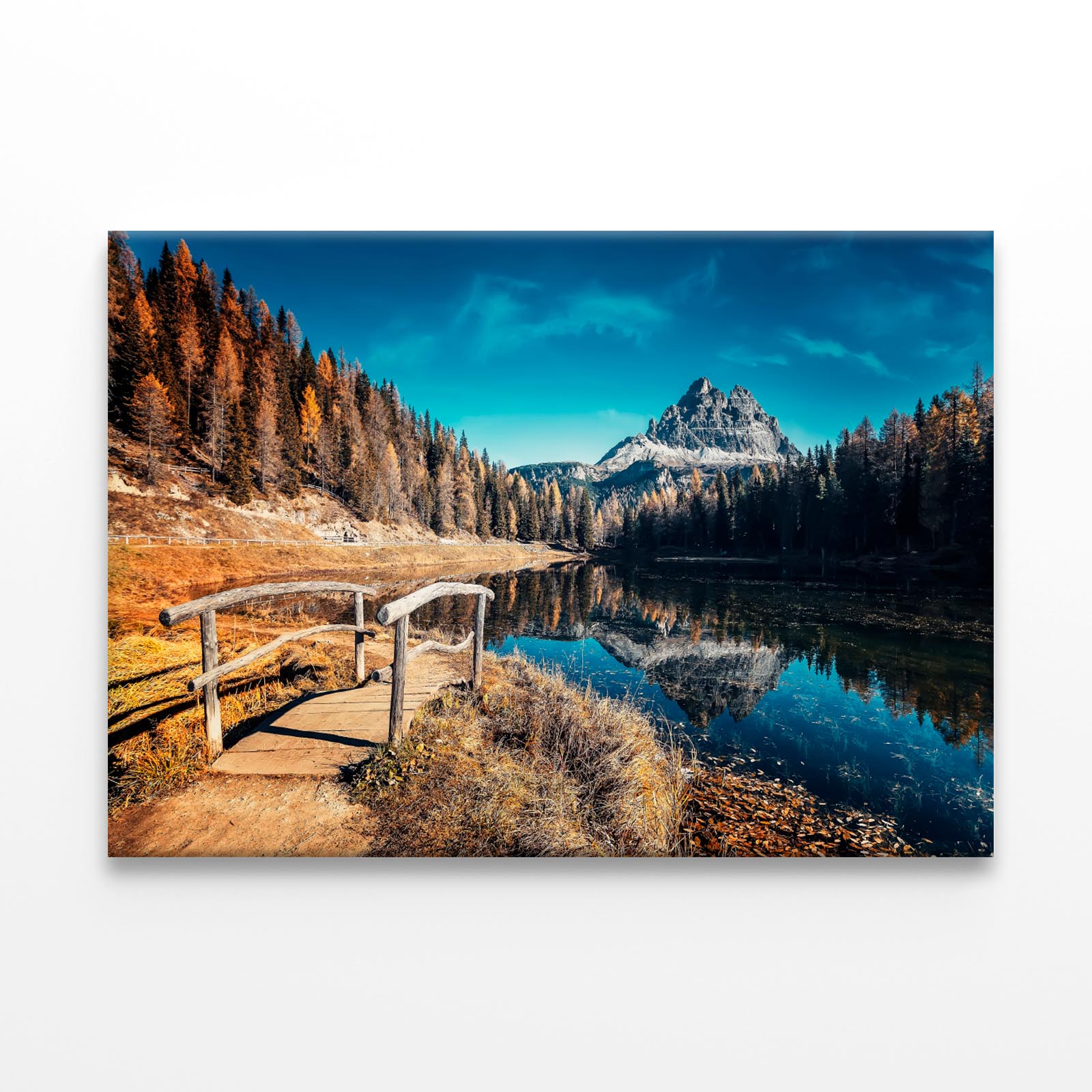 Scenic Autumn Landscape of Mountain Lake Antorno Print 100% Australian Made
