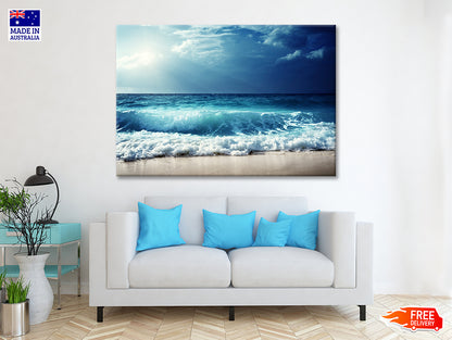 View of Waves at Seychelles Beach 90x60cm Print 100% Australian Made