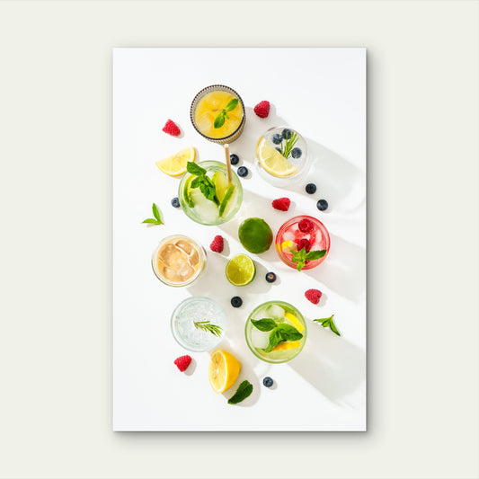 Summer Drinks Colored Cocktails 60x90cm Metal Print Ready to Hang