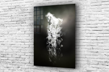 Silver Horse Abstract UV Direct Aluminum Print Australian Made Quality