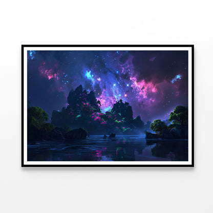 Planets with Moon View Home Decor Premium Quality Poster Print Choose Your Sizes - Bella Home Decor