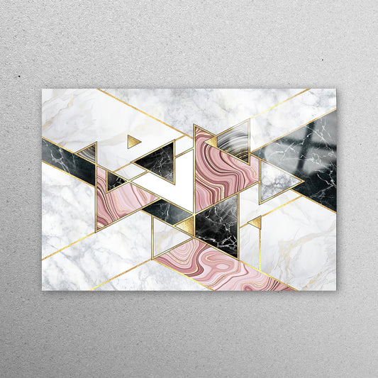 Pink & Gray Abstract Acrylic Glass Print Tempered Glass Wall Art 100% Made in Australia Ready to Hang