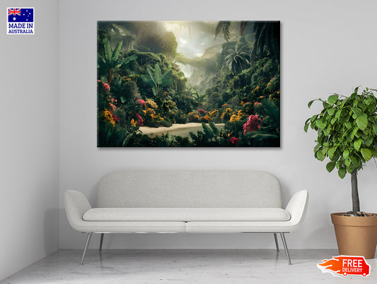 Tropical Forest with a River Print 100% Australian Made - Bella Home Decor