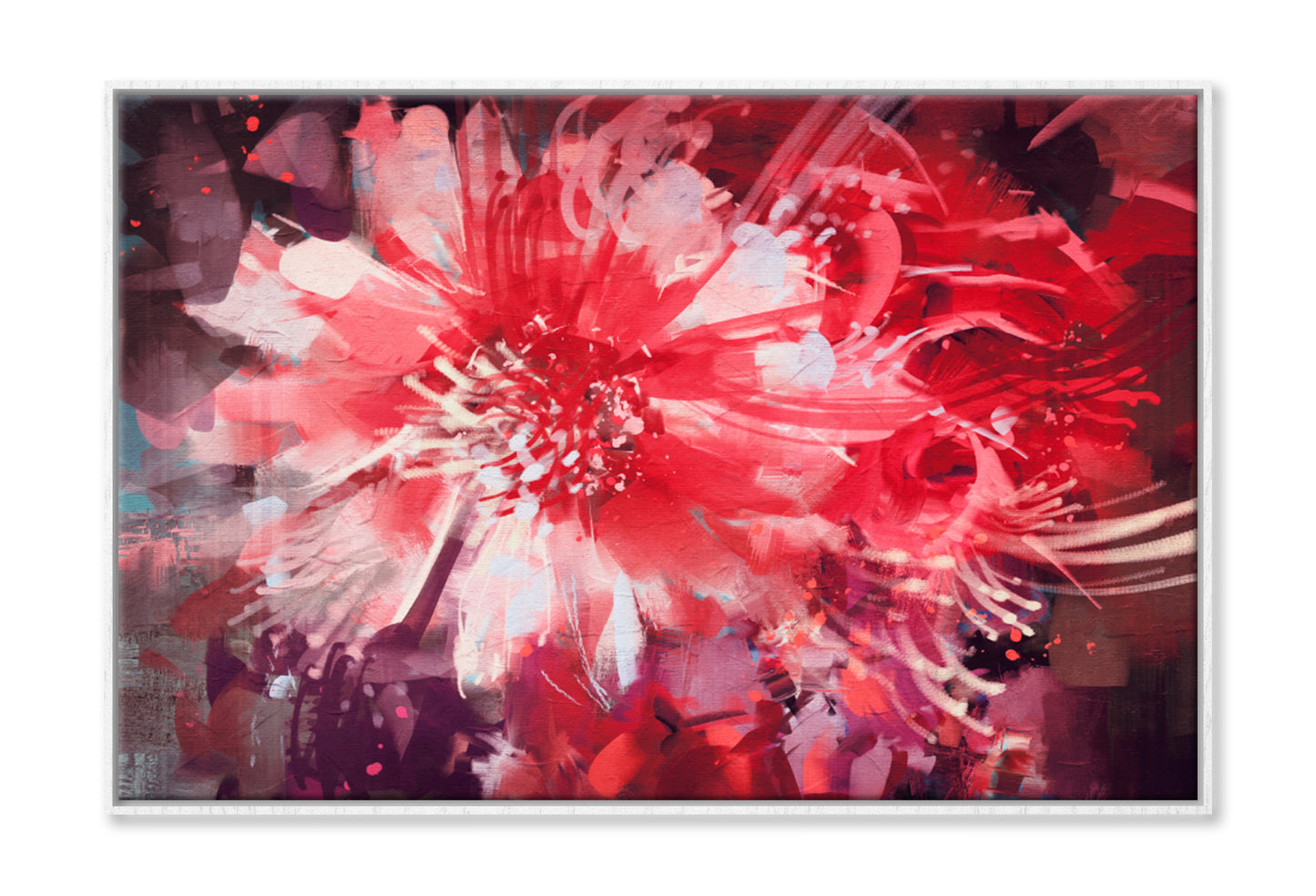 Beautiful Autumn Flowers Oil Painting Wall Art Limited Edition High Quality Print Canvas Box Framed White