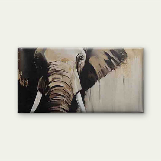 Gray Elephant Wildlife Wall Art Canvas Office Home Room Framed 120x60cm
