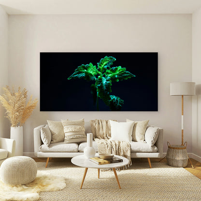 Small green plant glows Bright Wall Art Canvas Office Home Room Framed 120x60cm