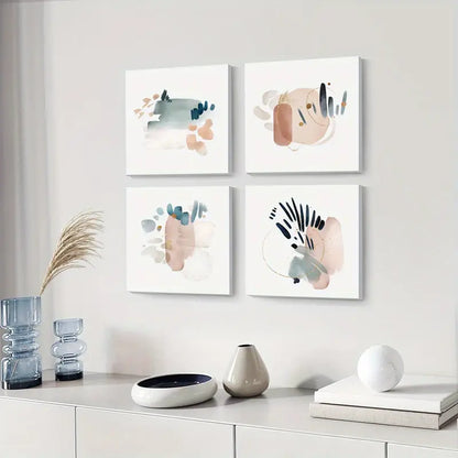 4pcs Light Powder Block Noodles   Wall Art Canvas Framed