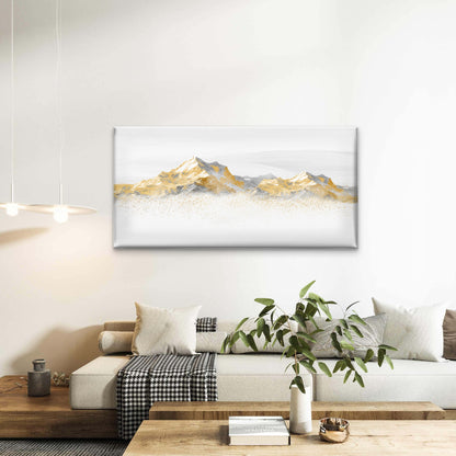 Abstract Gold Leaf Mountain Ridge Wall Art Canvas Office Home Framed 120x60cm