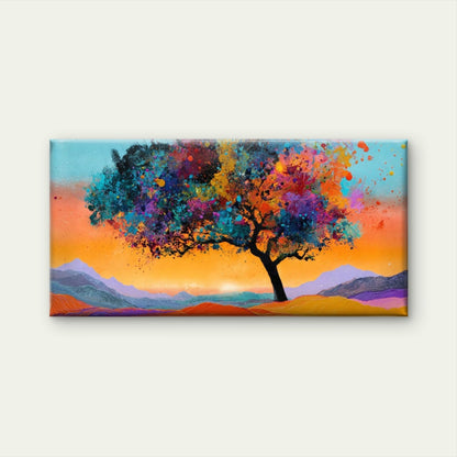 Abstract Multicolor Tree of Lif Wall Art Canvas Office Home Room Framed 120x60cm