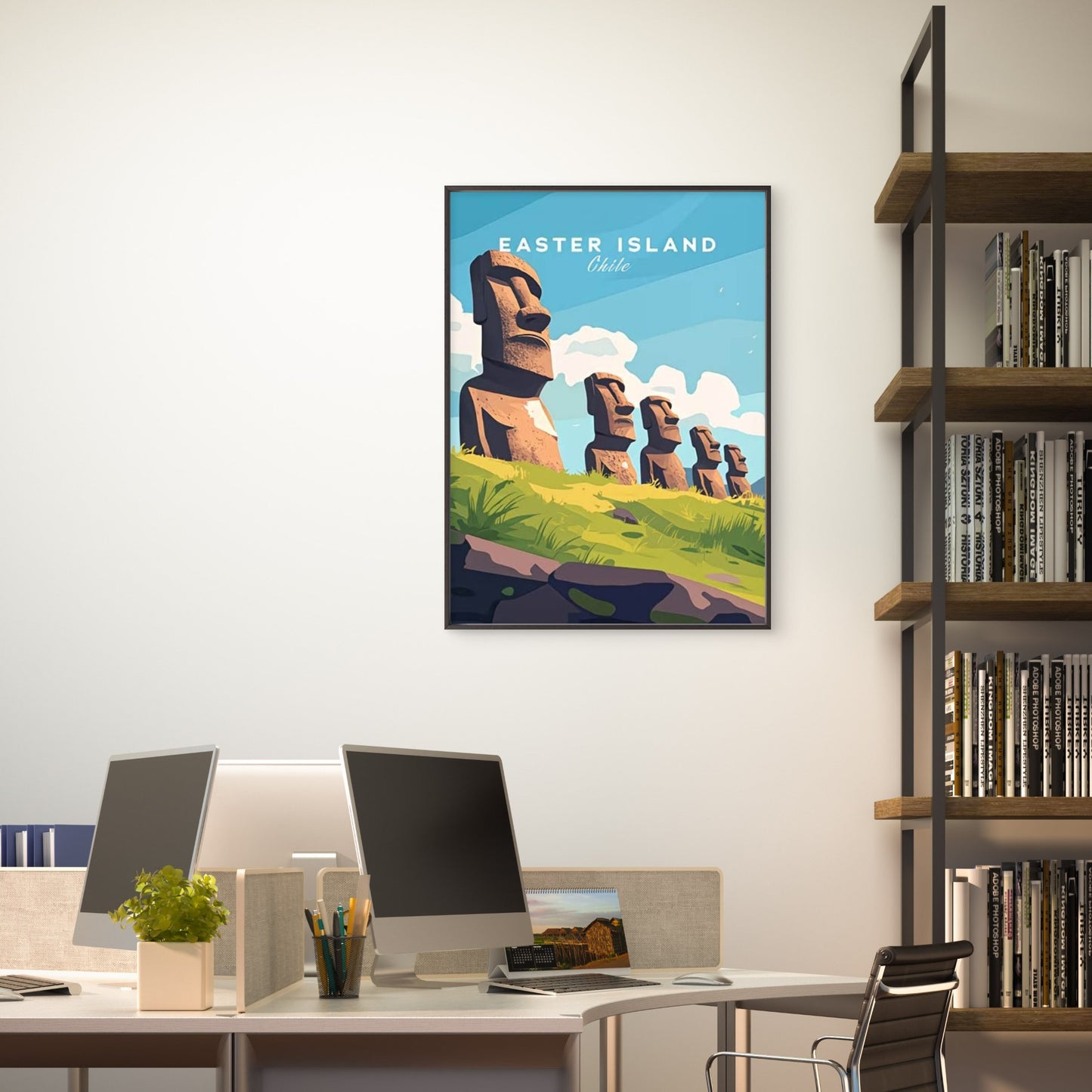 Mystic Moai Statues of Easter Island Travel Poster Print Wall Art - Bella Home Decor
