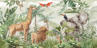 Africa Safari Jungle Animal Wall Art Canvas Office Home Room Framed 120x60cm - Bella Home Decor