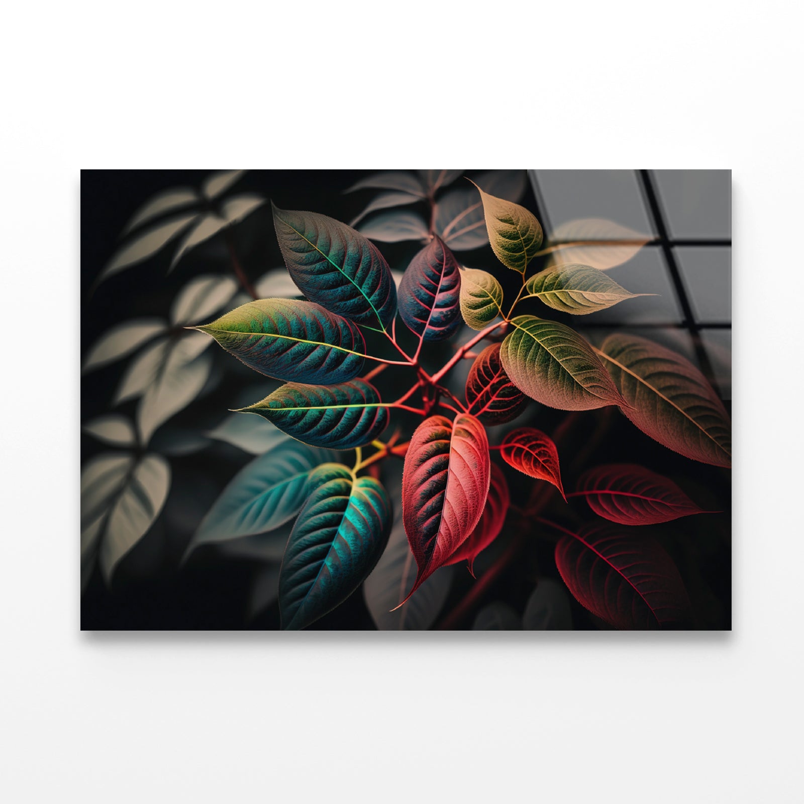 Leaves Close-Up View Acrylic Glass Print Tempered Glass Wall Art 100% Made in Australia Ready to Hang - Bella Home Decor