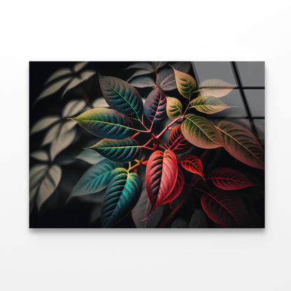 Leaves Close-Up View Acrylic Glass Print Tempered Glass Wall Art 100% Made in Australia Ready to Hang - Bella Home Decor