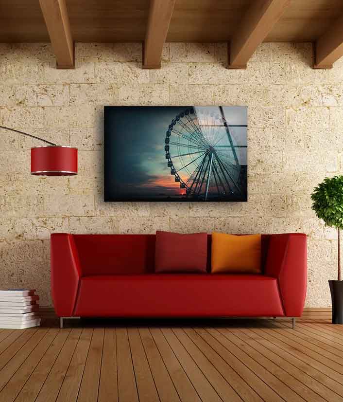 Ferris Wheel Sunset UV Direct Aluminum Print Australian Made Quality