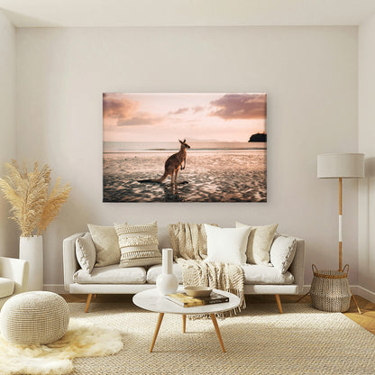 Wild Kangaroo Beach Sunrise Photography Wall Art Decor 100% Australian Made