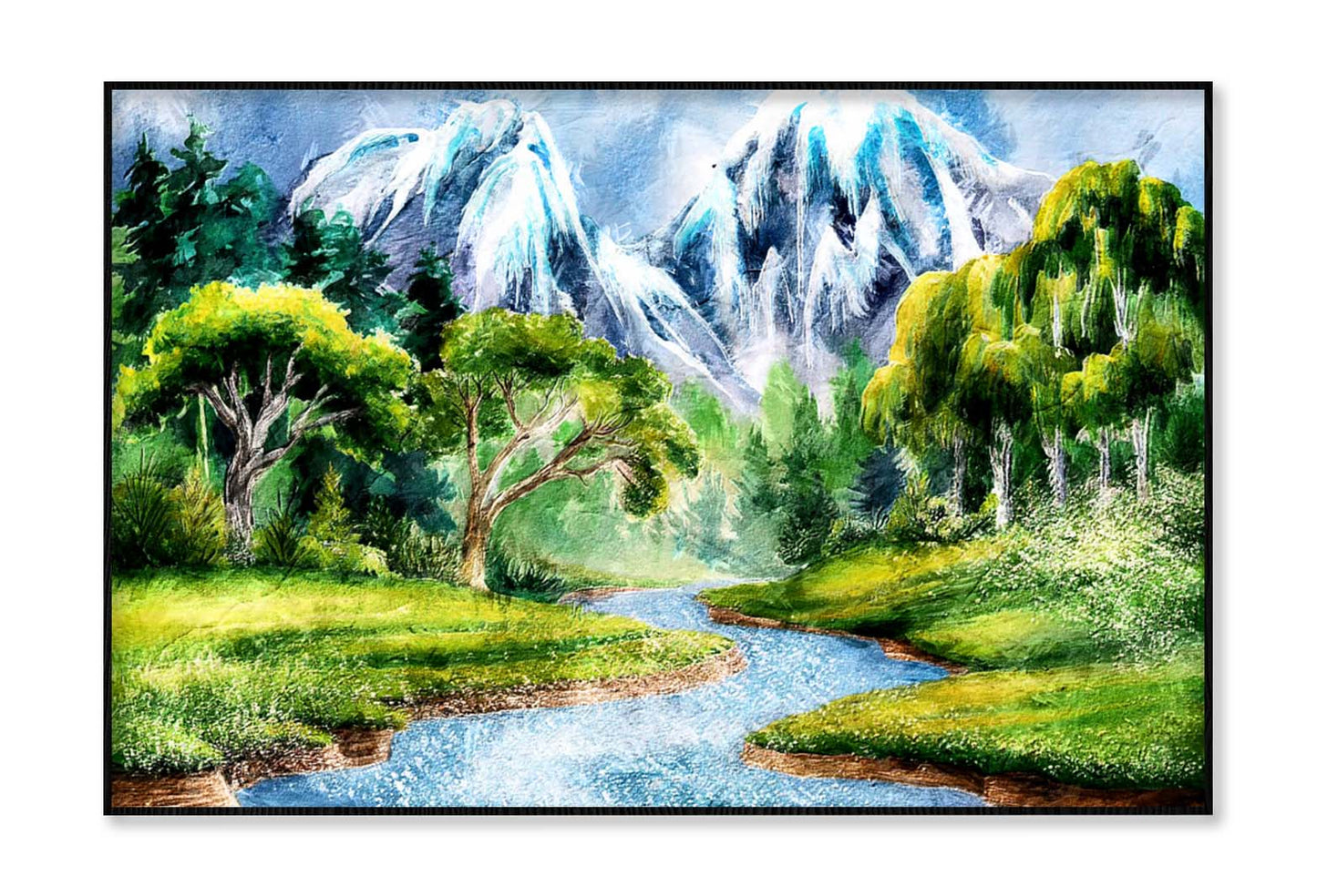 Landscape with Forest and Mountains Wall Art Limited Edition High Quality Print