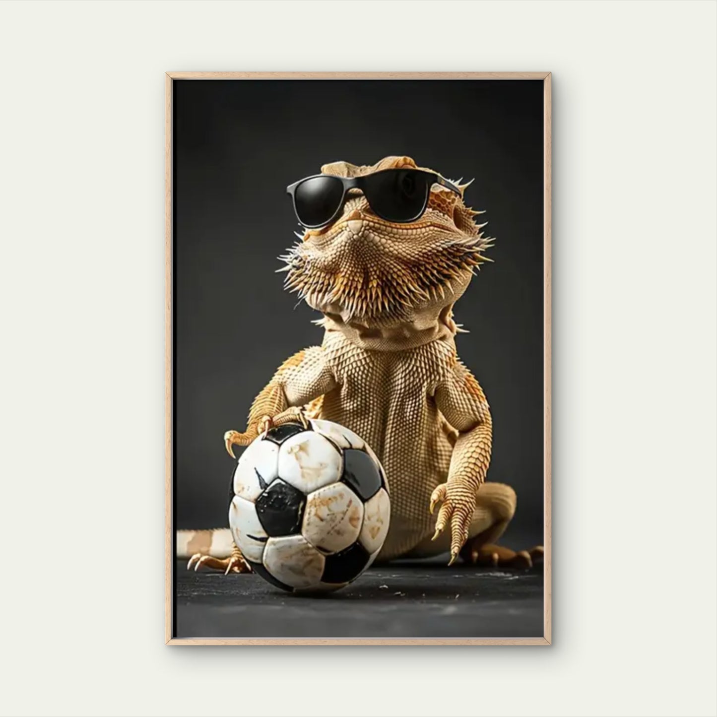 Chic Lizard with Fashion Glasses and Soccer Ball Fashion Home Decor Premium Quality Poster Print Choose Your Sizes