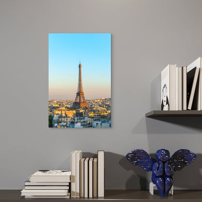 View on Eiffel Tower at Sunset Paris France 40x60cm Metal Print Ready to Hang - Bella Home Decor