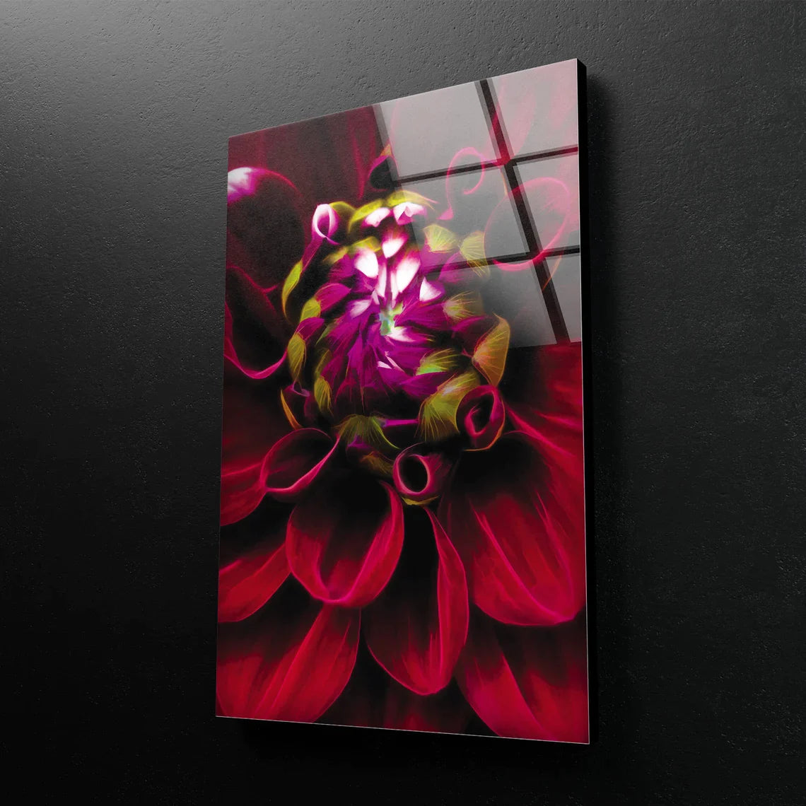 Red Flower Closeup UV Direct Aluminum Print Australian Made Quality