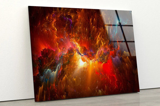Red & Blue Abstract UV Direct Aluminum Print Australian Made Quality