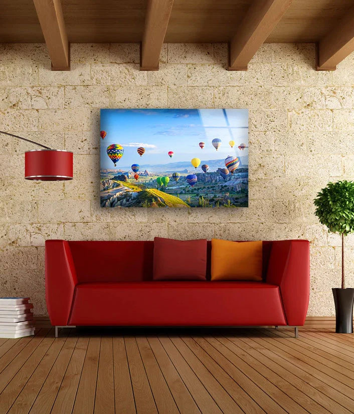 Air Balloon Mountain UV Direct Aluminum Print Australian Made Quality