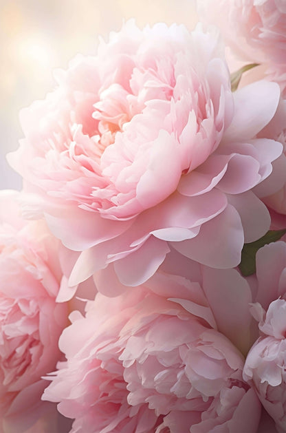 Soft Pink Peony Floral Bloom Botanical 40x60cm Metal Print Ready to Hang