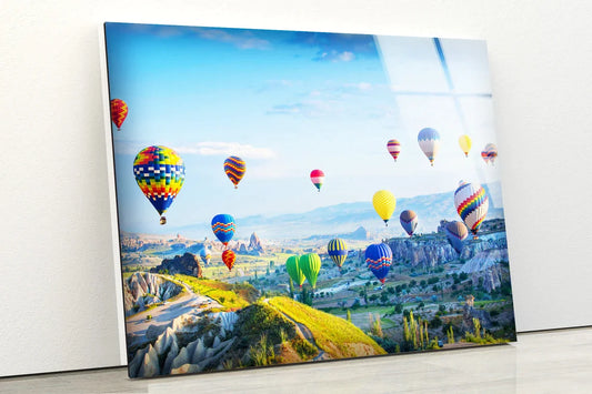 Air Balloon Mountain UV Direct Aluminum Print Australian Made Quality