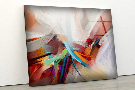 Blue White Red Abstract UV Direct Aluminum Print Australian Made Quality
